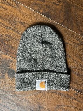 Carhartt Marled Gray Cuffed Beanie with Logo Patch